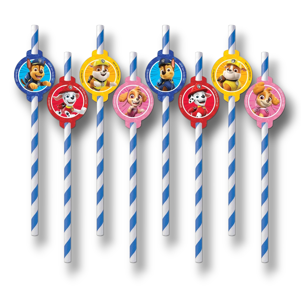 Paw Patrol Straws C/8