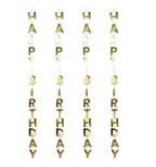 Tiras Happy Birthday Foil Para Globo C/5