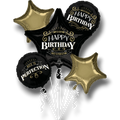 Balloon Bouquet Birthday Black Golden C/5