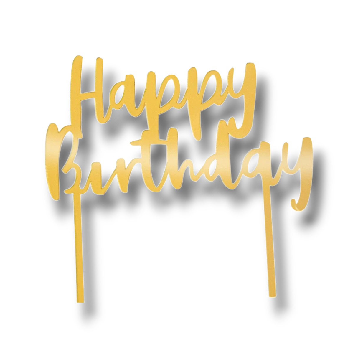 Happy Birthday Cake Topper Golden Foil C/1