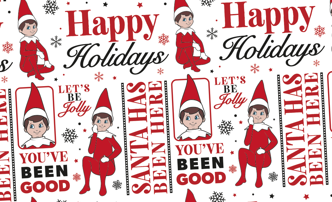 Papel Envoltura Elfo Frases Navidad C/1