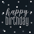 Servilleta G Happy Birthday Black & Grey C/16