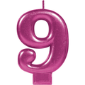 Magenta Number 9 Candle C/1