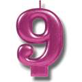 Magenta Number 9 Candle C/1