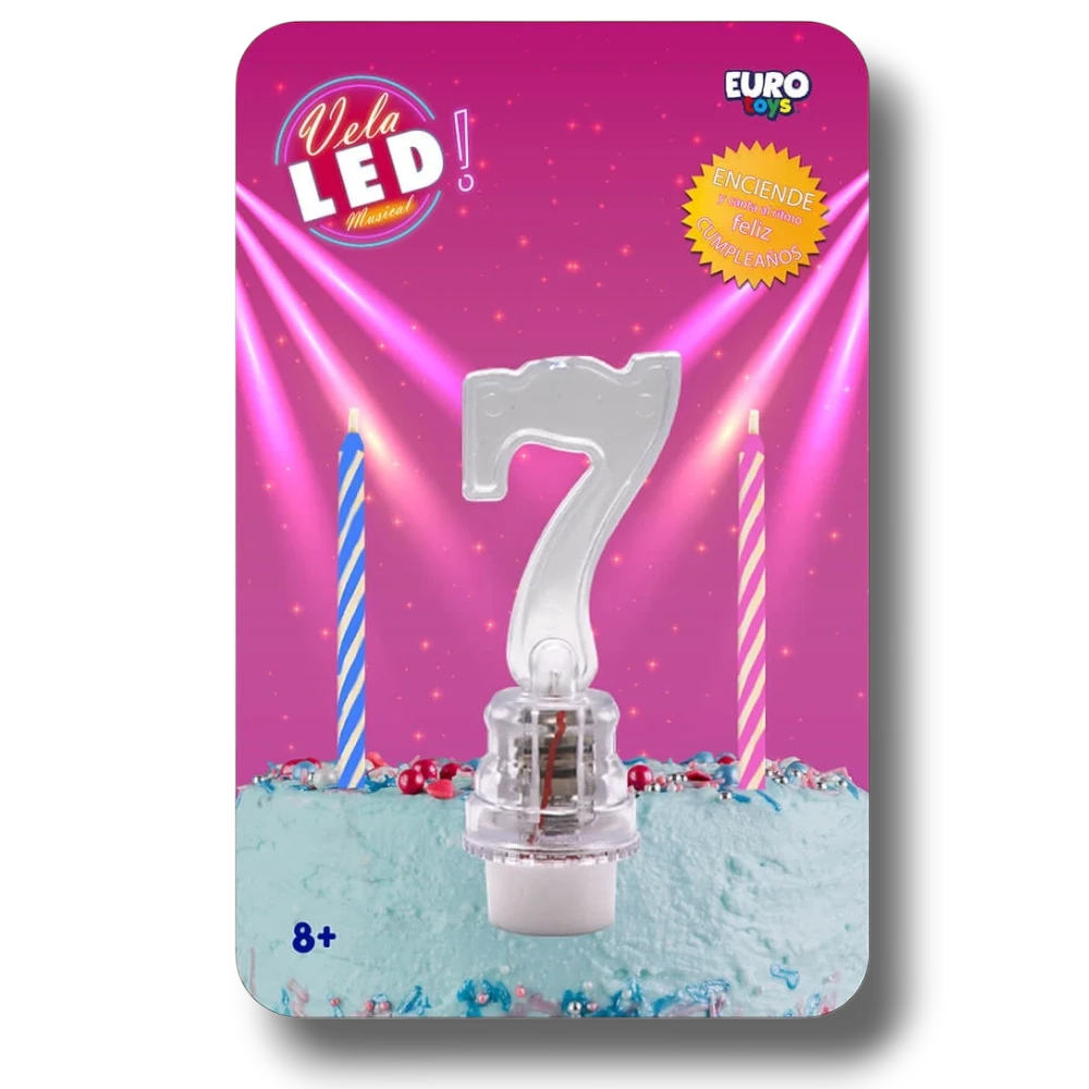 Vela Led Numero 7 C/1