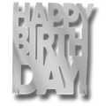 Centro De Mesa Happy Birthday Silver C/1