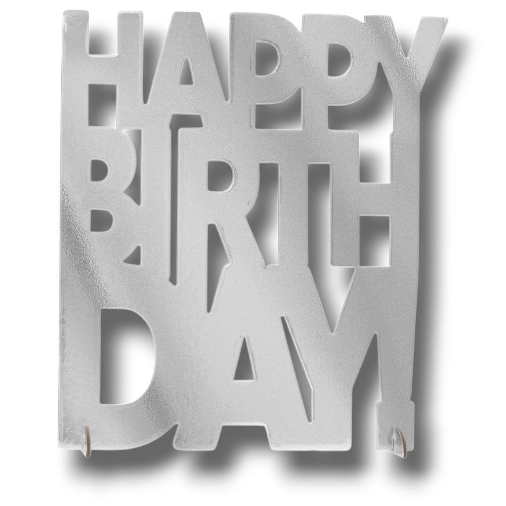 Centro De Mesa Happy Birthday Silver C/1