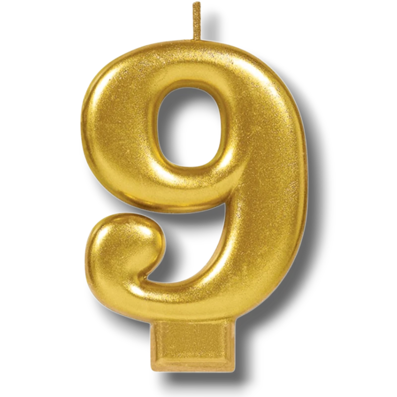 Golden Number 9 Candle C/1