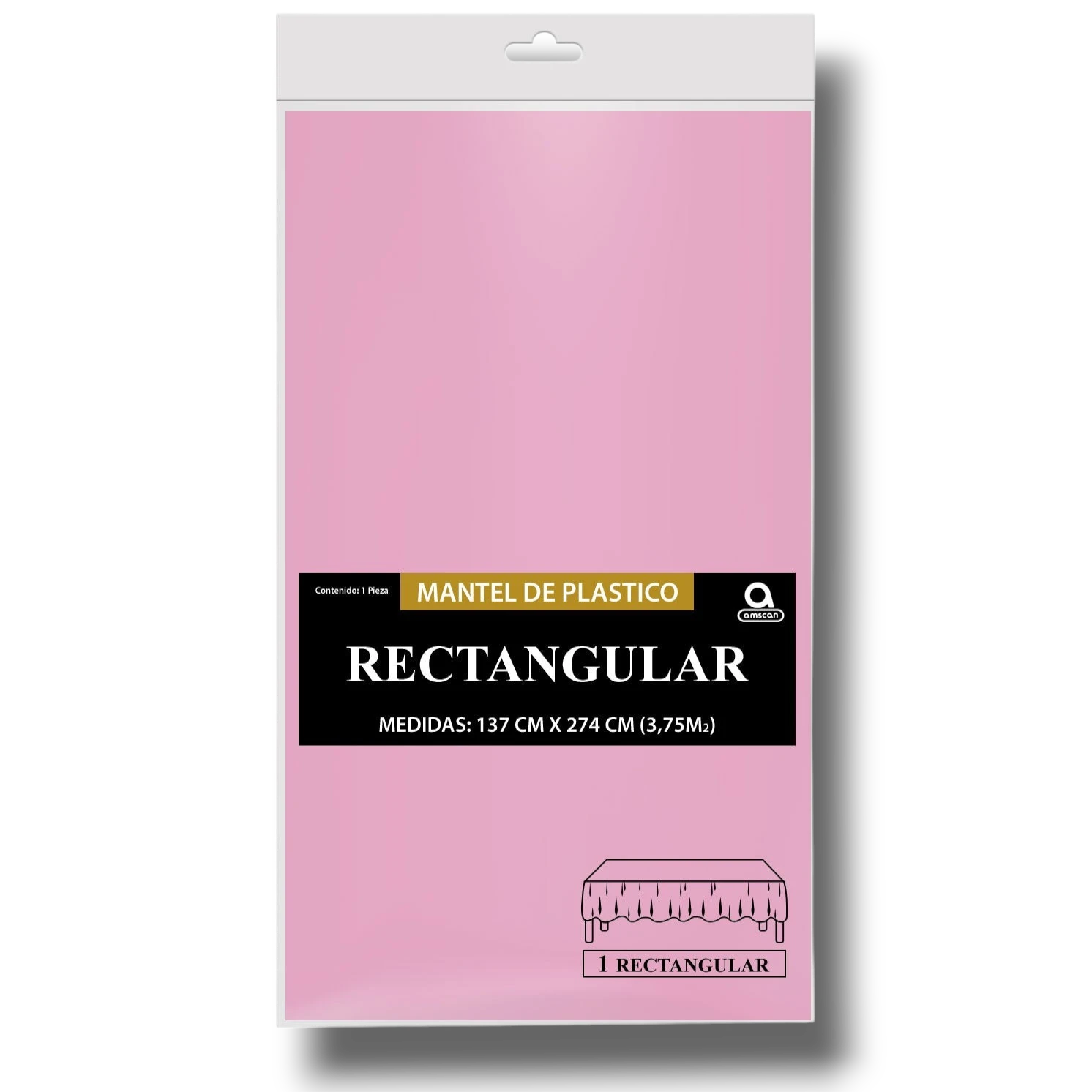 Mantel Rectangular Rosa Bebe C/1