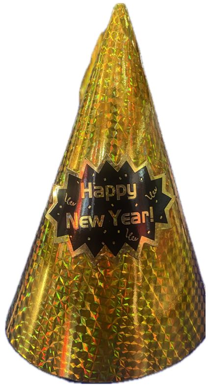 Gorrito Carton HNY Dorado C/1