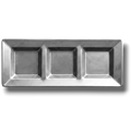 Charola Rectangular Con Division Plata C/3