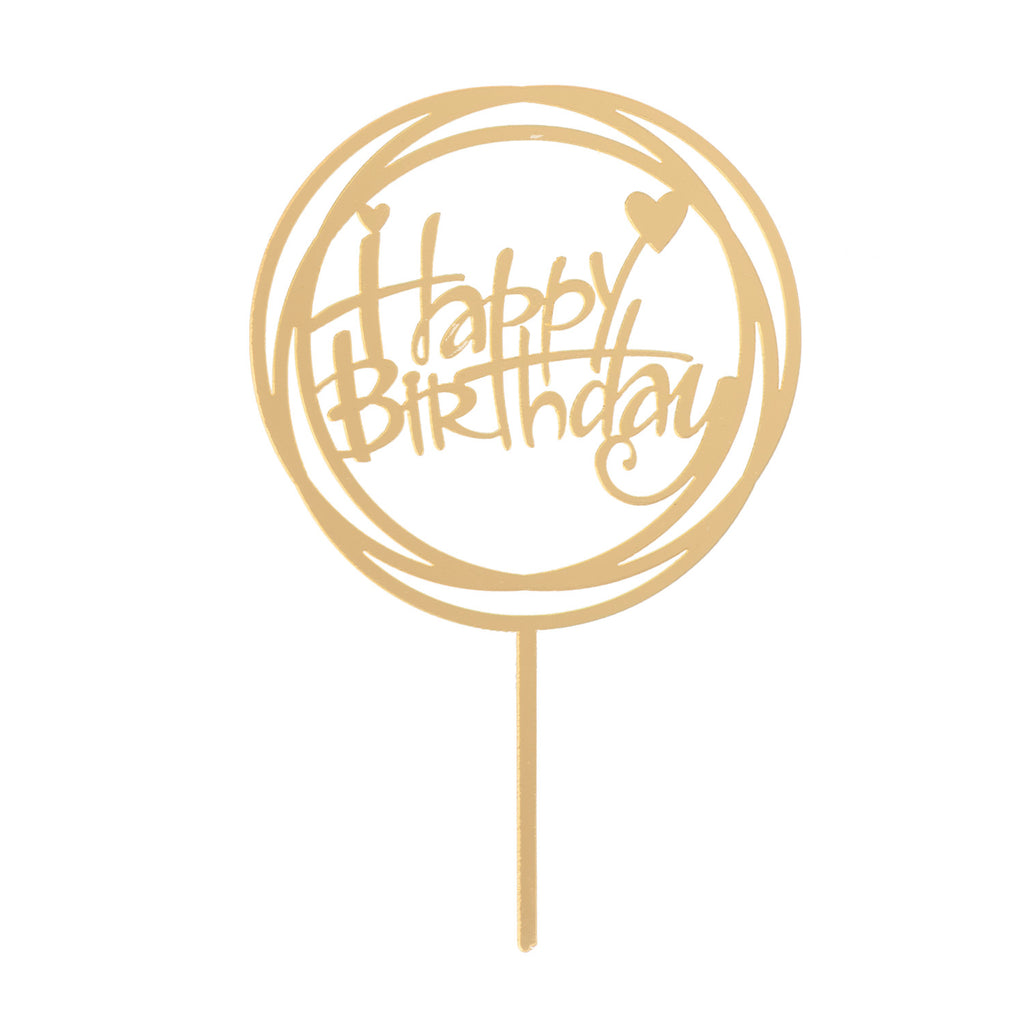 Cake Topper Happy Birthday Golden C/1