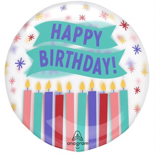 Bubble 18" Happy Bday Candles C/1