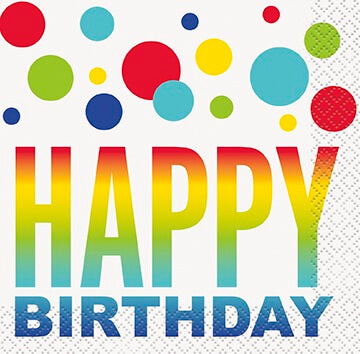 Servilleta CH Rainbow Spots Birthday C/16