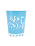9oz Baby Shower Blue Hearts Glass C/8