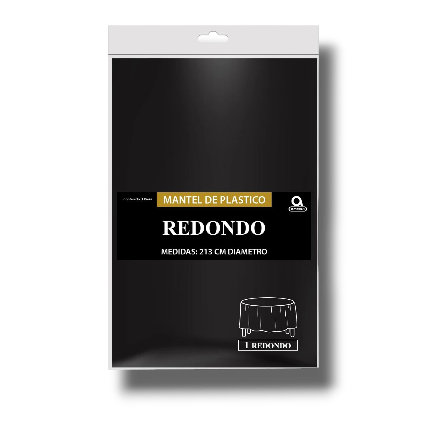 Mantel Redondo Negro C/1