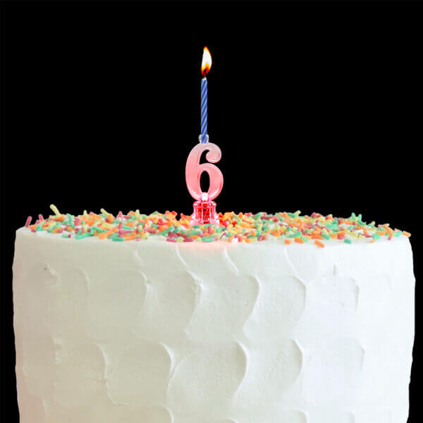 LED Candle Number 6 C/1