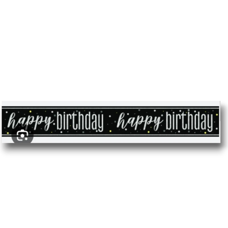 Black Happy Birthday Banner C/1