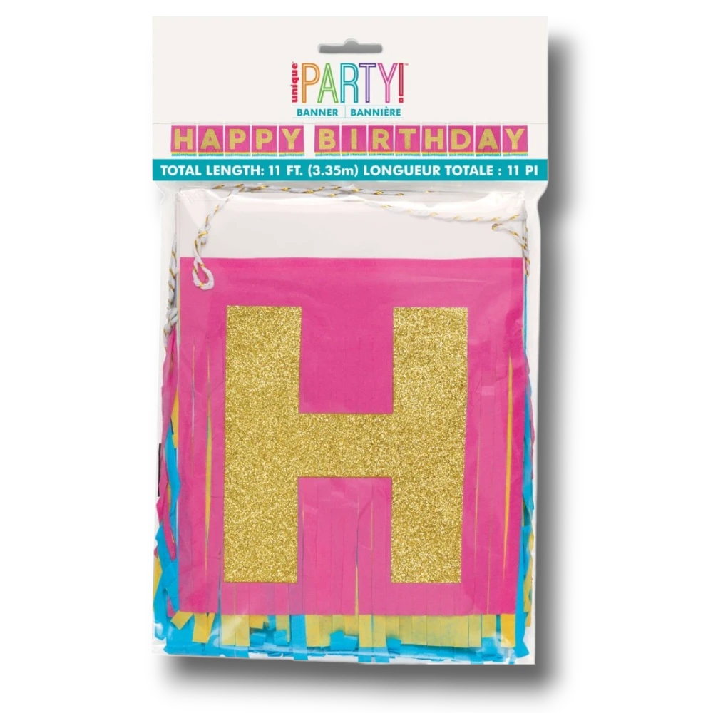 Fringe Banner Bright Triangles Happy Birthday C/1