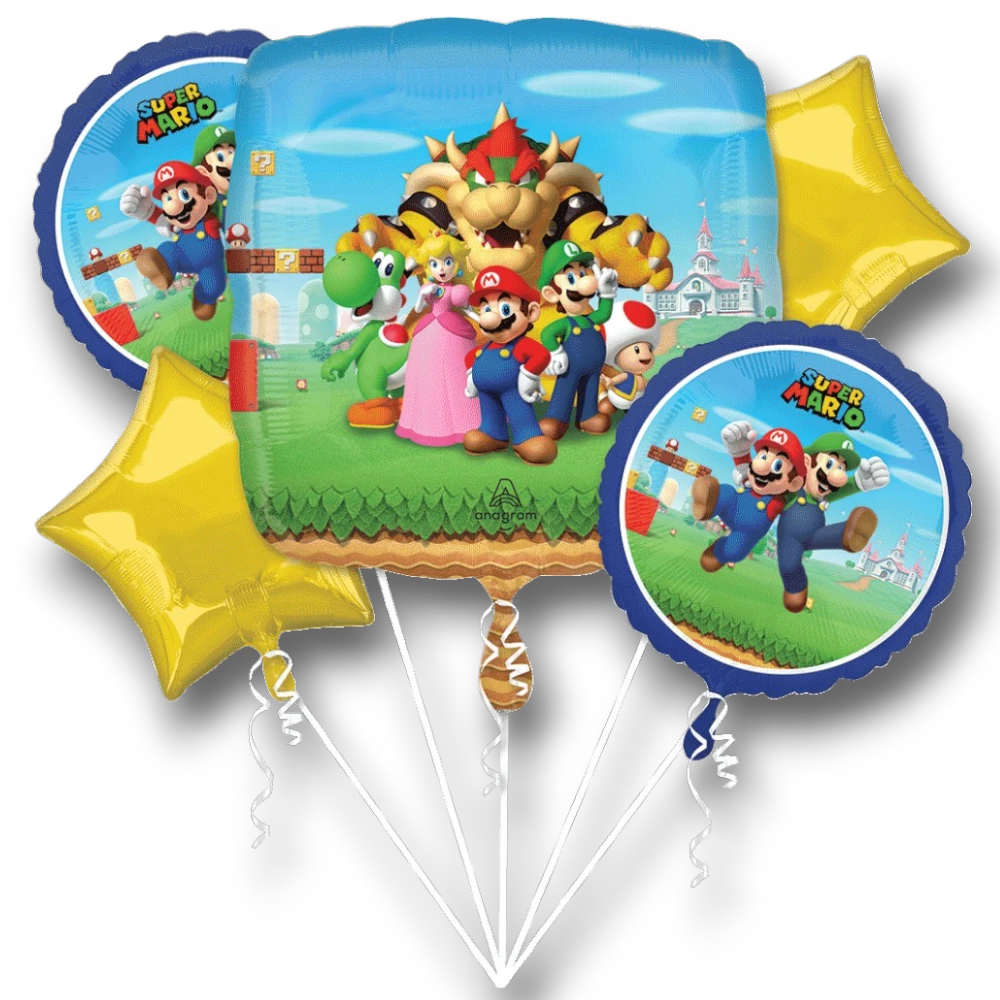 Super Mario Balloon Bouquet (5 count)