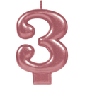 Rose Gold Number Candle 3 C/1