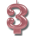 Rose Gold Number Candle 3 C/1