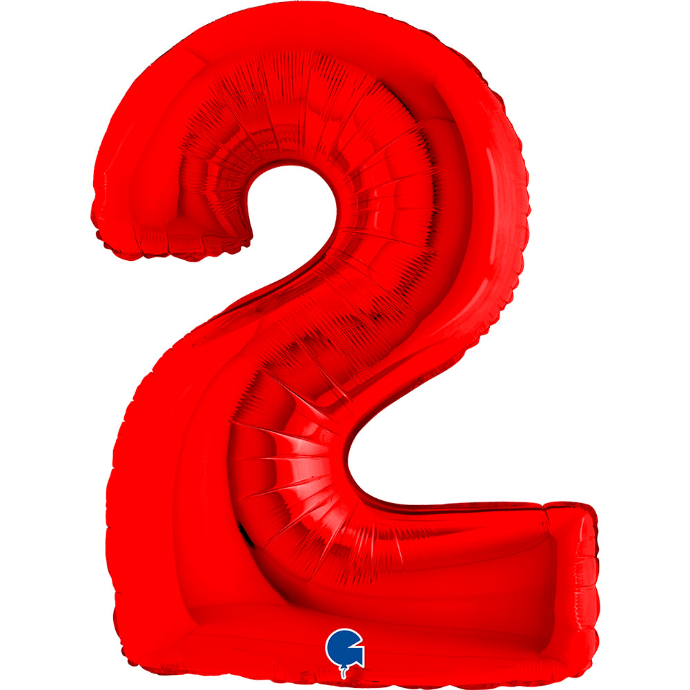 Globo 40" Numero 2 Red