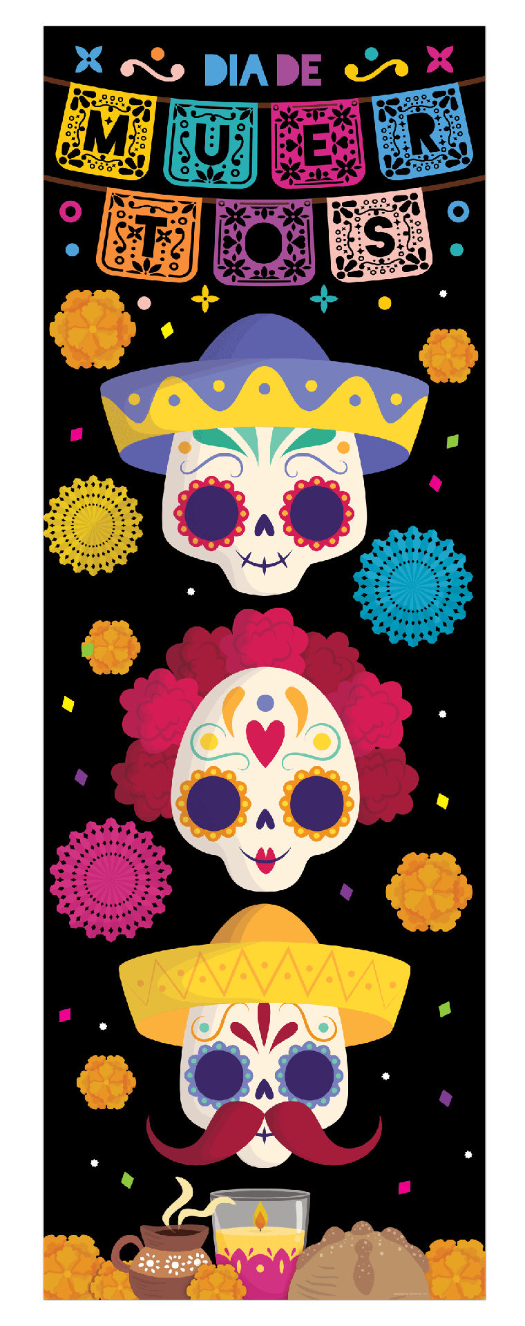 Decoracion Para Puerta Calaveritas C/1