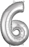 Globo 26" Numero 6 Plata C/1