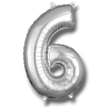Globo 26" Numero 6 Plata C/1
