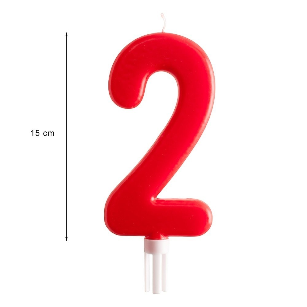 Jumbo Candle Number Red 2 C/1