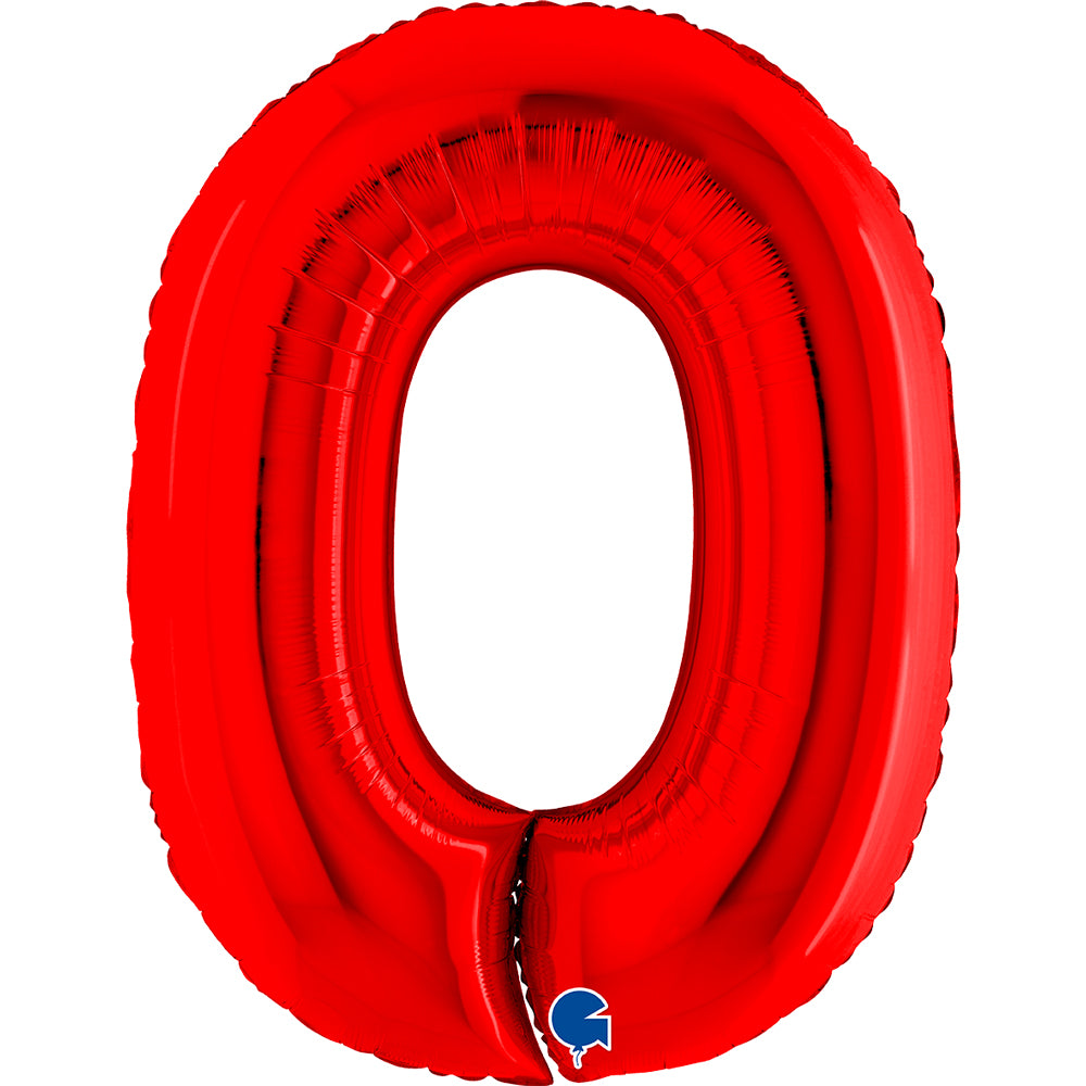 Globo 40" Numero 0 Red