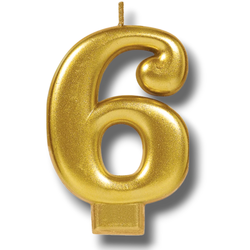 Golden Number 6 Candle C/1