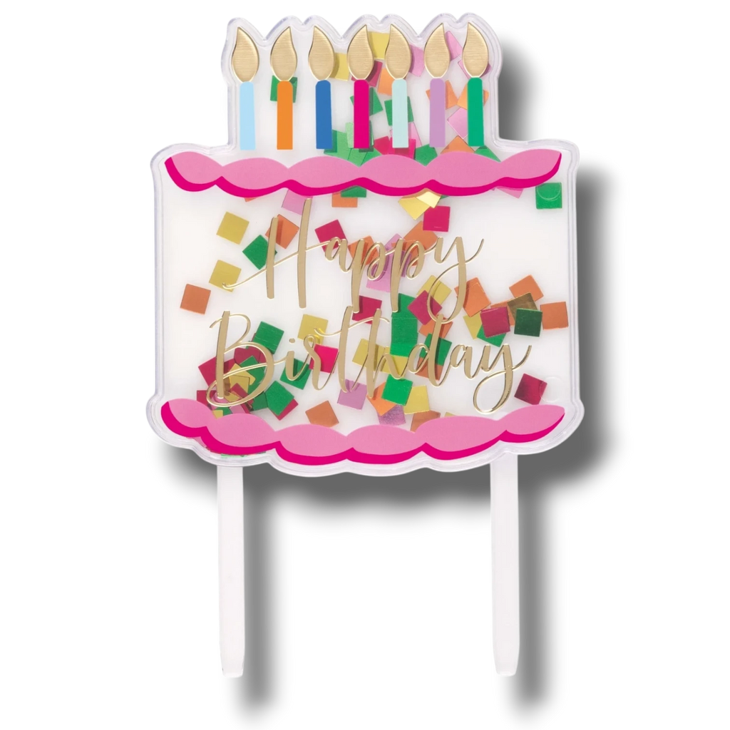 Premium Confetti Cake Topper Happy Birthday C/1