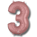 Globo 26" Numero 3 Oro Rosa C/1