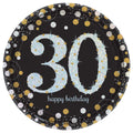 7" Sparkling Celebration Plate 30 C/8