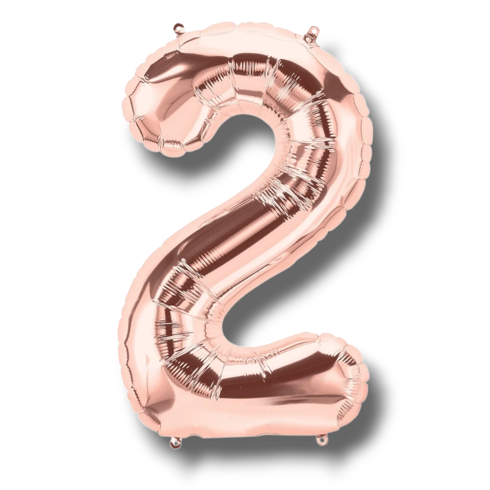 Globo 14" Numero 2 Oro Rosa C/1