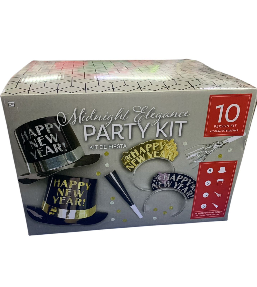 Kit Happy New Year Midnight Elegance Para 10 Personas