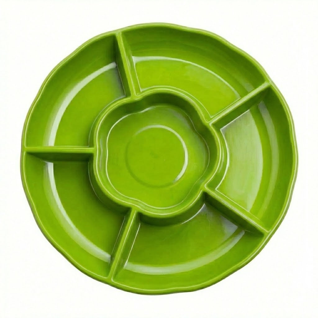 Charola Con Division Verde Kiwi C/3