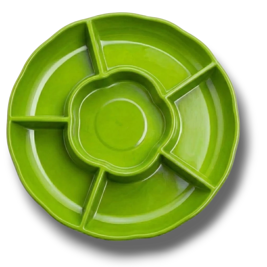 Charola Con Division Verde Kiwi C/3