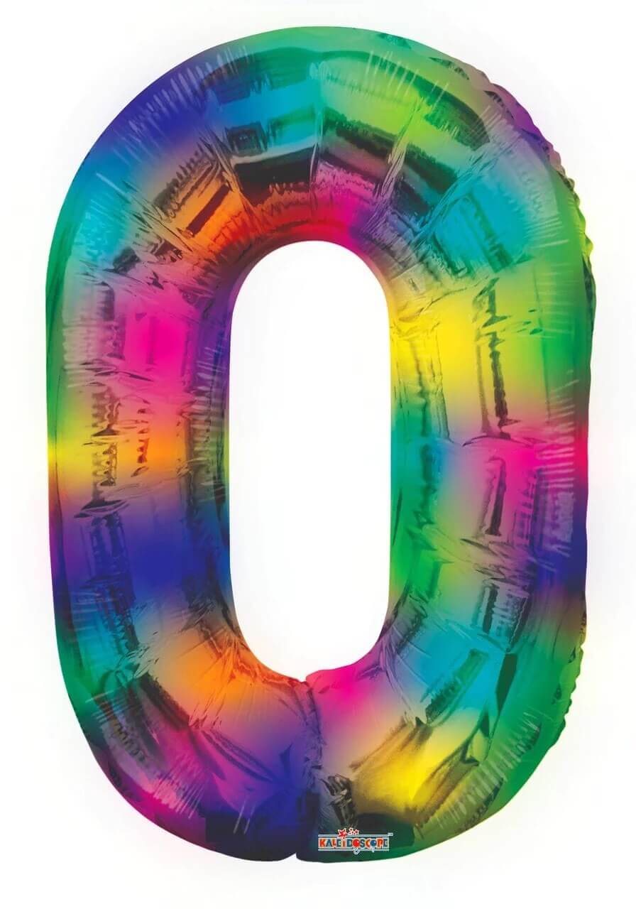 Globo 36" Numero 0 Multicolor C/1