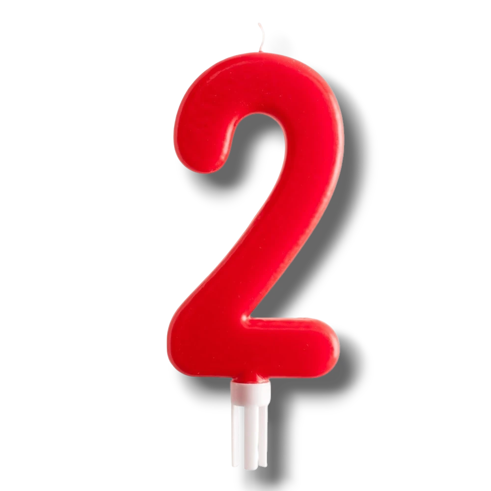Jumbo Candle Number Red 2 C/1