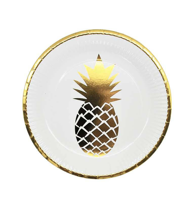 9" Foil Pineapple Plate C/8