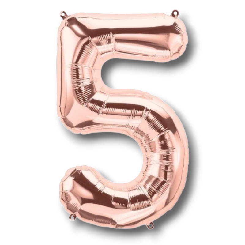 Globo 14" Numero 5 Oro Rosa C/1