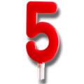 Jumbo Candle Number Red 5 C/1