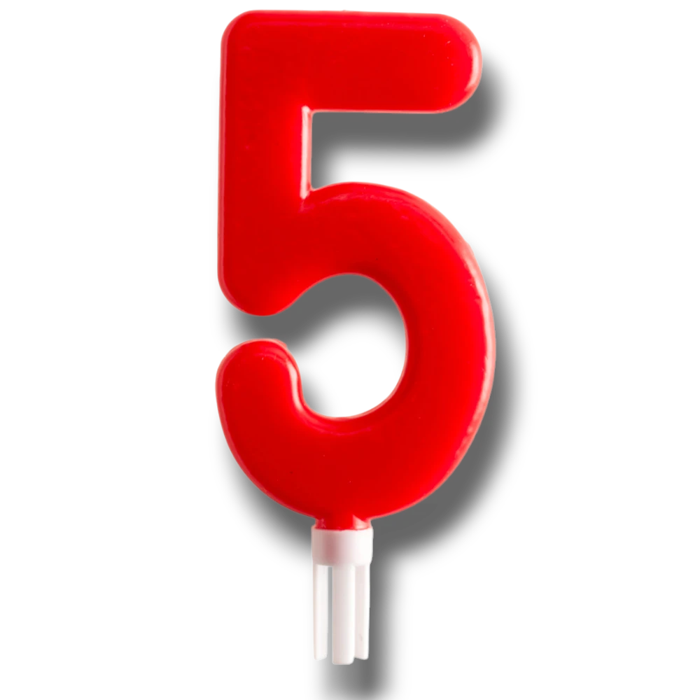 Jumbo Candle Number Red 5 C/1