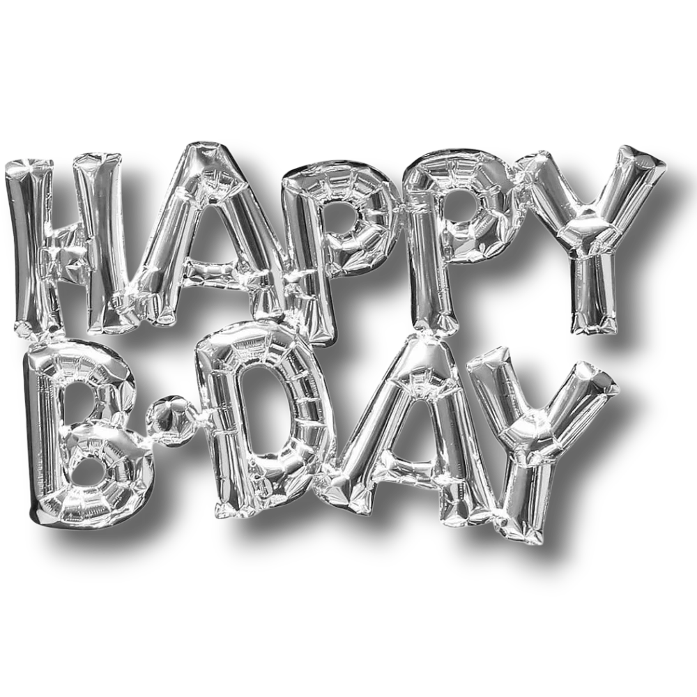 AirFilled Happy Birthday Balloon Silver C/1