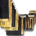 Foil & Tissue Ceiling Hanging Garland Dorado / Negro C/1