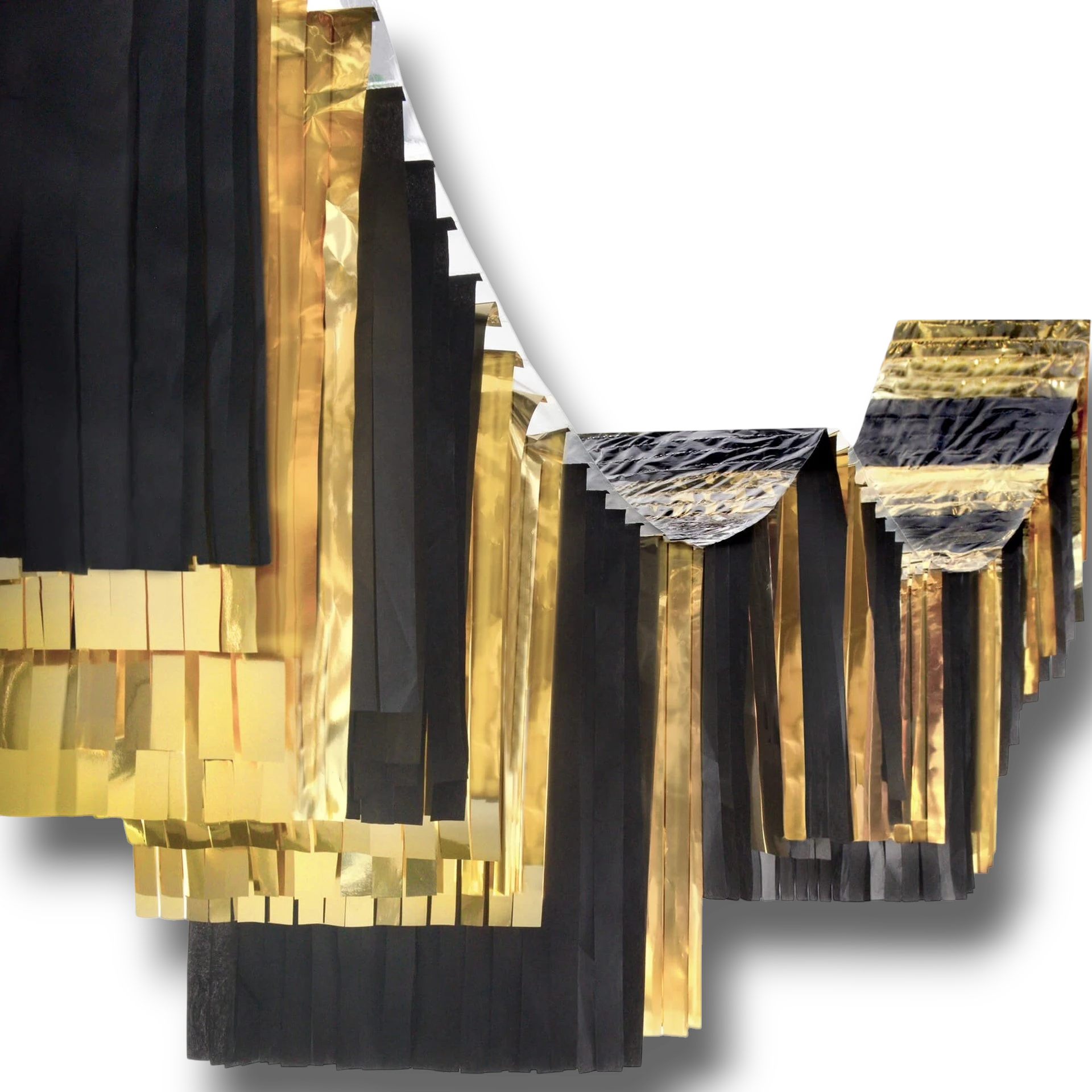 Foil &amp; Tissue Ceiling Hanging Garland Gold / Black C/1