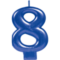 Blue Number 8 Candle C/1